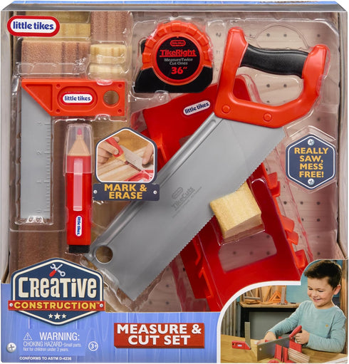 Set 5 Set, 3+ Little Tikes Creative Construction Measure & Cut with Accessories, Pretend Play Construction for Boys