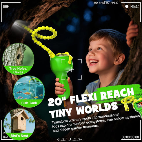 Toylfort 5 6 7 8 Kids Borescope Camera with Light - HD Snake Endoscope Toy for Nature Exploration, STEM Educational