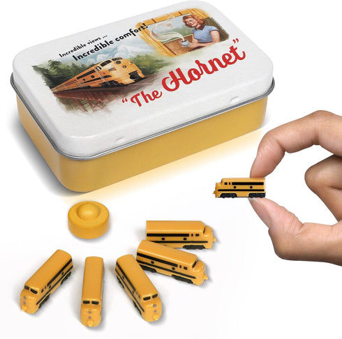 Hornet Deluxe Board Game Train Set, Player Pieces for Ticket to Ride and Other Adult, Family, and Kids Games (Yellow)