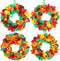 Aneco 12 Kits DIY Fall Leaf Wreath Craft Kits with Foam Leaves, Stickers, Chenille Stems for Thanksgiving