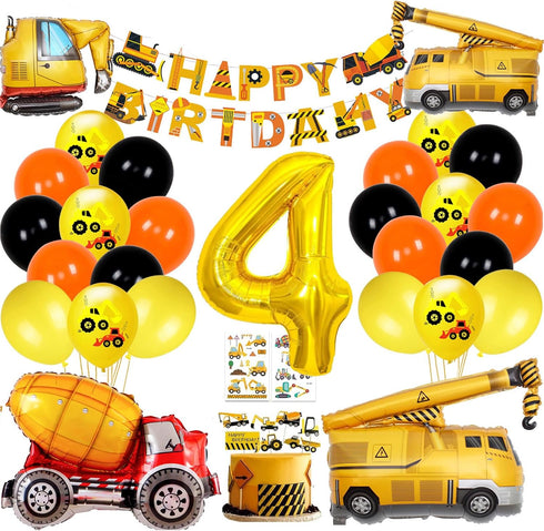 Cobesyood Construction Birthday Party Supplies,Party Decorations Kits Construction Birthday Party Supplies Foil Balloons