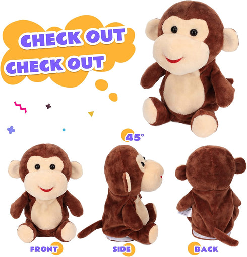 Talking Monkey Electric Plush Toy - Easfan Repeat What You Say Nodding Funny Interactive Buddy for Kids Toddlers,