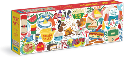 Mudpuppy Picnic Party 1000 Piece Panoramic Family Puzzle