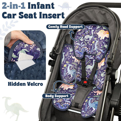 2-in-1 Pea Pod Infant Car Seat Insert Baby Car Seat Head & Body Support for Newborns abaoys Preemie Carseat Stroller