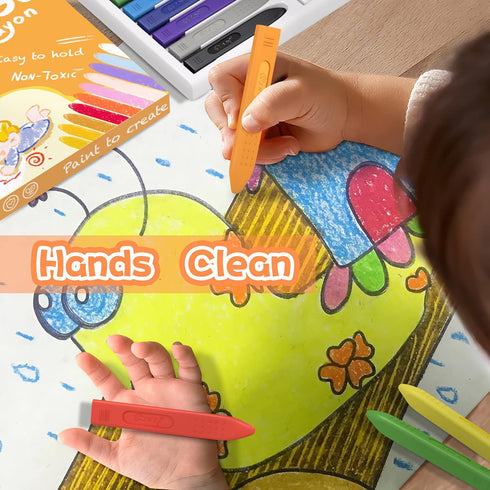 18 Triangle Jumbo Crayons for Toddlers, Colors Mess Free Unbreakable Crayon Gifts, Easy to Hold Washable Crayons