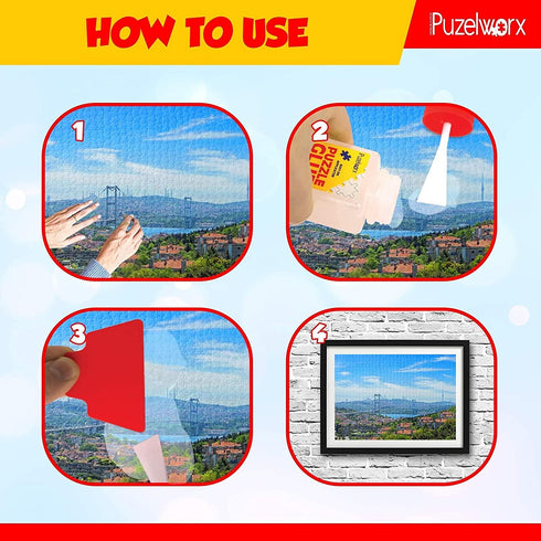 PuzzleWorx Jigsaw Puzzle Glue Pack of 2, Non-Toxic Clear Glue for 1000/1500/2000 Piece Puzzles, 8.4 oz Total