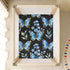 CZXW 52" 28" Blue Butterflies Floral Forget-me-not Crib Sheets Fitted x Natural Cotton Soft & Breathable for Baby Crib