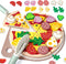 Wooden Pizza Toy Set, 25 Pcs Cutting Toys Kitchen Pretend Play Accessories,