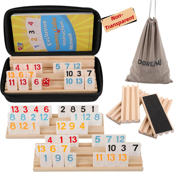 Doreimi Non-Transparent Rummy Cube Game Set 6 Players 2026-162 Tiles, 6 Anti-Slip