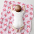 Cstdyfrv Summer 60x80in Watercolor Crab Striped Baby Blankets for Boys Girls Pink Crabs Sea Ocean Coastal Swaddle