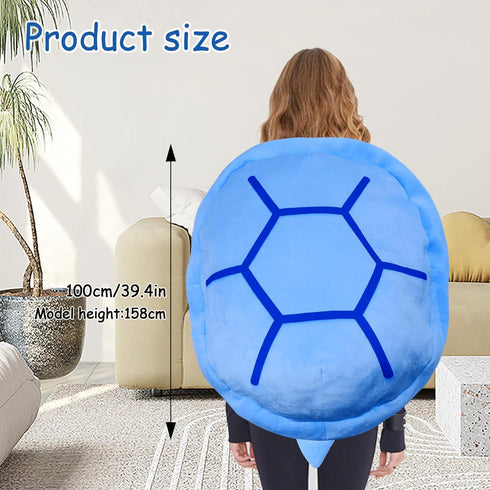 40 Inch Wearable Turtle Shell Pillow, Giant Tortoise Plush Toy Costume, Funny Dress Up (Blue)
