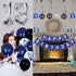 13th Birthday Decorations for Boys - Dark Blue HAPPY BIRTHDAY Banner and Silver Number 13 Balloons, Party Supplies