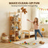 PPJOKERBOY 15.7 15.7 53.5 Stuffed Animal Storage Organizer, Wooden Plush Storage Tower with Elastic Cords, Space-Saving