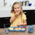 Silicone Baby & Toddler Plate, Baby Led Weaning Supplies, Easy-Reach Design for Self-Feeding (Rainbow Swirl)