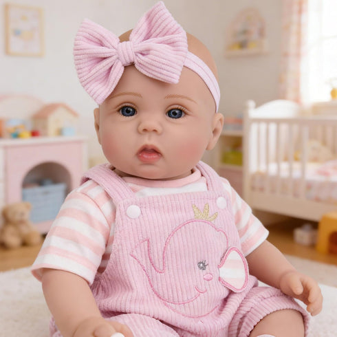 18Inch 3+ Milidool Lifelike Reborn Baby Dolls Realistic Baby Girl Dolls Newborn Baby Girl with Pink Doll Clothes