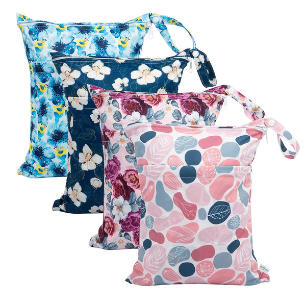 babygoal Wet Dry Bags for Baby Cloth Diapers, Washable Travel Bags, Beach,