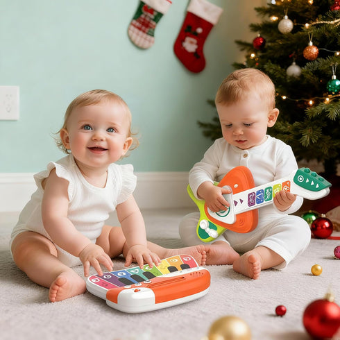 1-3, 2 1 1 2 3 Toddler Guitar Toy Baby Guitar with Touch Sensor Strings, in Guitar Piano Musical Toy for Year Old Boys
