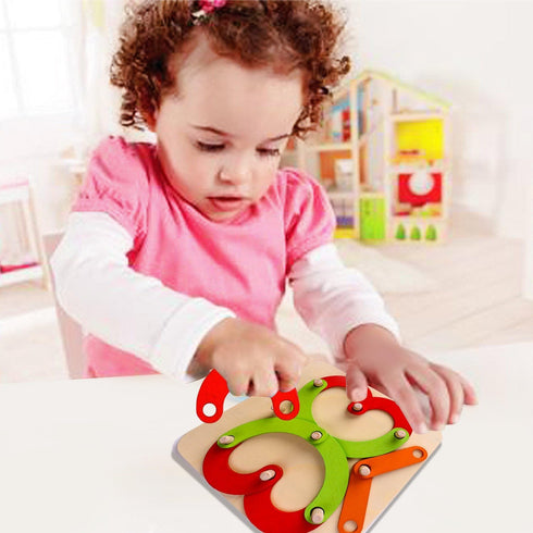 Set Set kizh Wooden Letter and Number Construction Activity Educational Preschool Toys Shape Color Recognition Pegboard