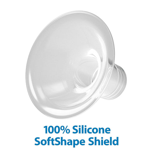 Dr. Brown's Softshape Silicone Shields, Flanges for Manual and Electric Breast Pumps, BPA Free, Size B (25mm), 2 Count
