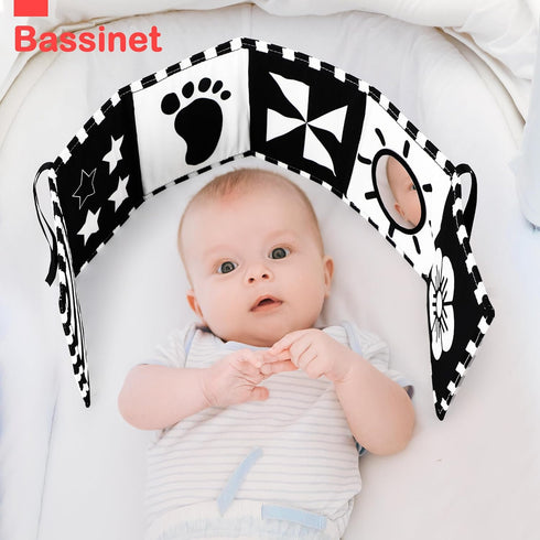 Black and White Baby Toys, High Contrast Newborn Sensory Toys for Brain Development, Infant Visual Stimulation