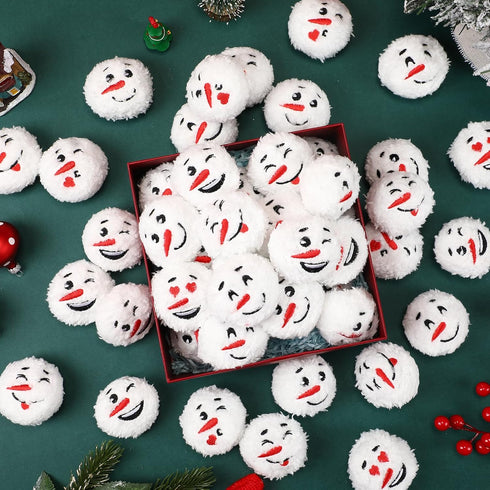 Hiboom 96 Pcs Plush Snowball for Indoor Outdoor Snowball Fights, Soft Fake Snowballs for Christmas Snowball Fight