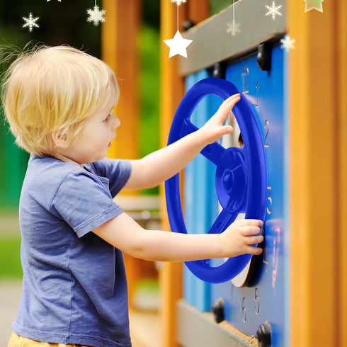 Steering Wheel Playset - Plastic Swingset Steering Wheel for Kids Outdoor Garden Playground Accessories (Red, Blue,