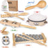 Set LOOIKOOS Toddler Musical Instruments, Eco Friendly Music for Kids Preschool Educational, Natural Wooden Percussion