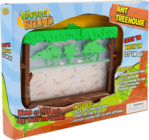 Nature Bound Toys Ant Treehouse Habitat Kit with Sand, Connector Tube, Feeding Stick & Insect Instructions