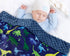 Super Soft Fleece Dinosaur Toddler Blanket, Multicolor Printed with Dotted Backing