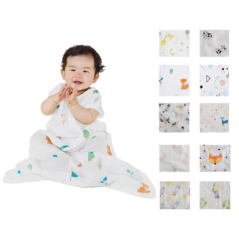 Muslin Cotton Toddler Sleeping Sack Bag, 0.5 Tog baby Lightweight Wearable Blanket for boy and girl (S, Forest)