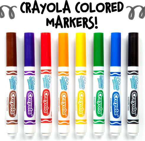 Crayola Washable Markers - Black (12ct), Kids Broad Line Markers for Classrooms & Teachers