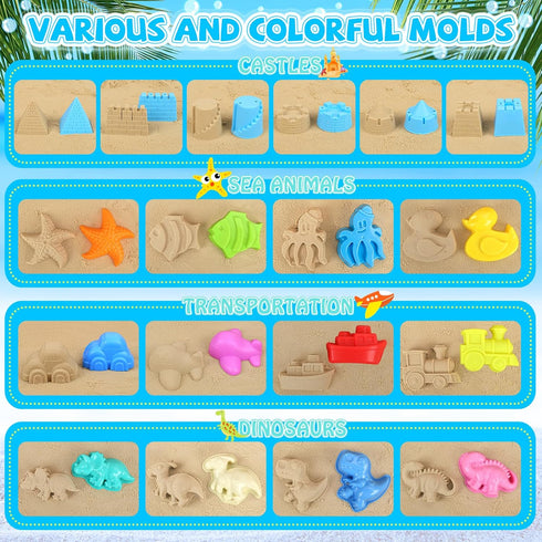 FHOZGECY 3 3 4-8 Beach Toys, Sand Toys for Kids Boys and Girls with Construction Vehicles, Collapsible Bucket, Sand