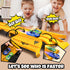 DWIRCTOYS 2-in-1 Playset 10 3-8, Construction Toy Truck with Race Track Launcher, Storage Dump Truck and Excavator
