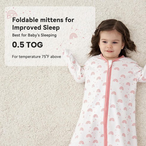 6-12 100% 2-Way 2 Pack 0.5 Unnivoll Baby Sleep Sack Months Cotton Long Sleeve Wearable Blanket Baby Sleep Bag