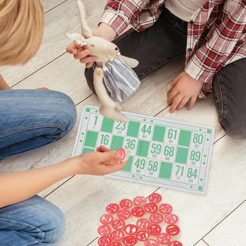 Toyvian Russian Lottos Game | Travel Bingo Set | Wooden Travel Board Games with Bingo Game Chips, Cards, and Boards