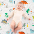 2Pcs Set 31.5 31.5 Zainpe Muslin Baby Hooded Towel Dinosaurs Pattern Soft Cotton Absorbent Bath Towel Blanket