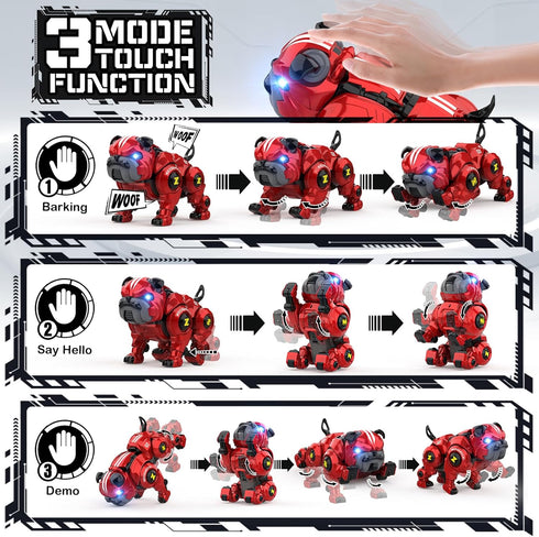 5 6 7 8 9 10+ Lterfear Robot Dog for Kids, Remote Control Robot Rechargeable Programing Stunt Robo Dog with Sing
