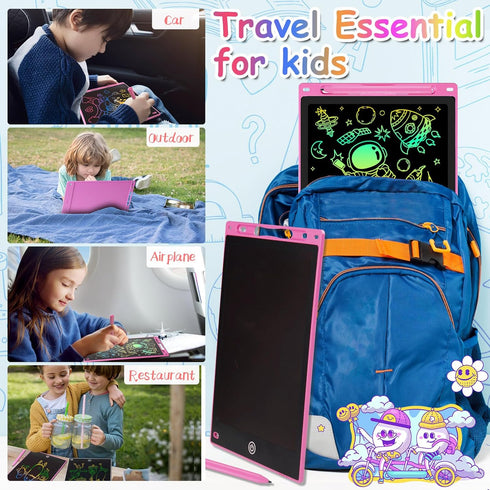 10 Inch 3-8, LCD Writing Tablet - Colorful Electronic Drawing Pad & Doodle Board for Kids Ages Erasable Educational
