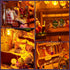 Miniature House Kit, DIY Dollhouse Kits with Lights and Dust Cover, The for Family & Friends, Creative Craft Kit