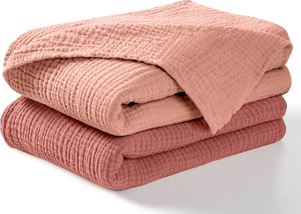 Dreamology Muslin Swaddle Blankets, Receiving Blankets for Baby Girl,Boy,2 Pack,100% Cotton Blanket,Soft