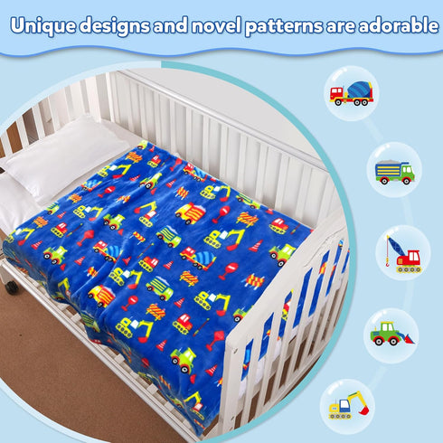 (30x40 inches) mermaker Toddler Blankets for Boys and Girls, Excavators Blanket for Baby Shower Birthday Gifts, Fluffy