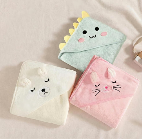 Gucilulu 3 Pack Hooded Baby Towel - Premium Soft Bath Towel for Baby, Newborn,Infant - Ultra Absorbent,Natural Baby