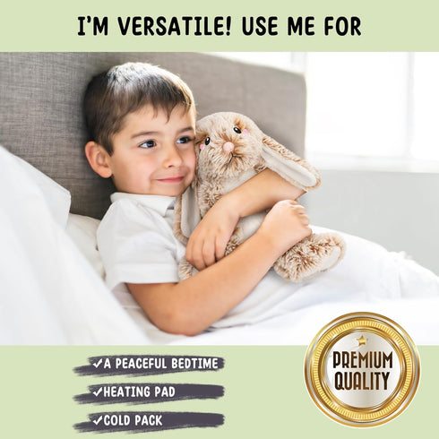 1.5 Lbs Bunny Microwavable & Weighted Stuffed Animals - Unscented Heating Pad for Period Cramps Pain Relief