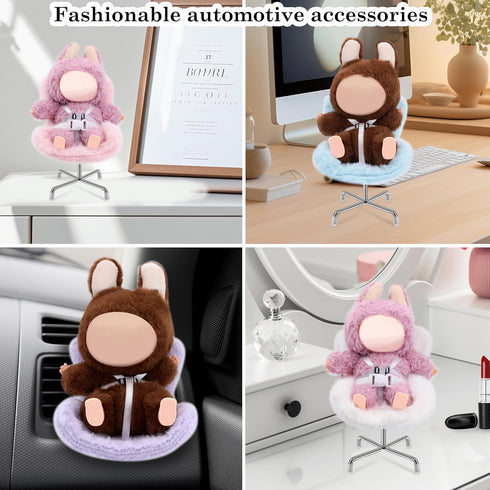 QUPIVA 17cm Car Seat for Dolls with Air Vent Clip and Desktop Stand, Have A Seat Compatible with Doll, Doll Accessories