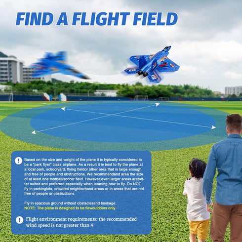 ANTSIR Remote Control Plane F-22 Raptor - 2.4Ghz Smart Gyroscope RC Airplane with Light Strip, Red