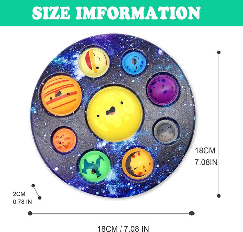 Eight Planet Cave Bubble Push Sensory Fidget Toy, Galaxy Cave Digits, Simple Sensory Anxiety Relief for Kids