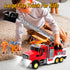 i diy 2pcs 3-5 Fire Truck Toy with Sound & Light - Firefighter & Water Sprinkler with Water Tank - Friction Powered Toy