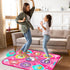 5 3-10 Kusntin Dance Mat, Dance Mixer Rhythm Step Play Mat, Pink Dance Pad with LED Lights, Adjustable Volume, Built