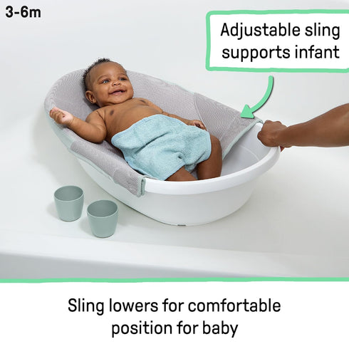 4-in-1 2 0M+ Ingenuity Room to Soak Baby Bath Tub, Newborn to Toddler, Adjustable Full Coverage Sling, Supportive Seat