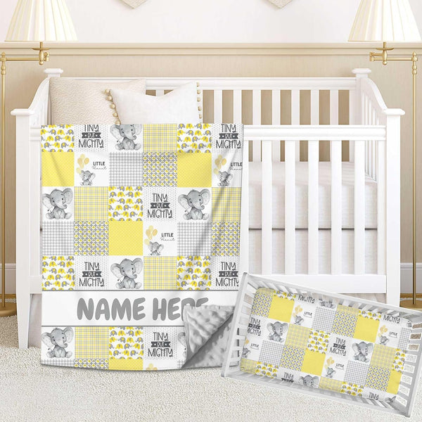 Naseagleeye Personalized Yellow Bedding Set for Baby Girls & Boys, Custom Name Crib